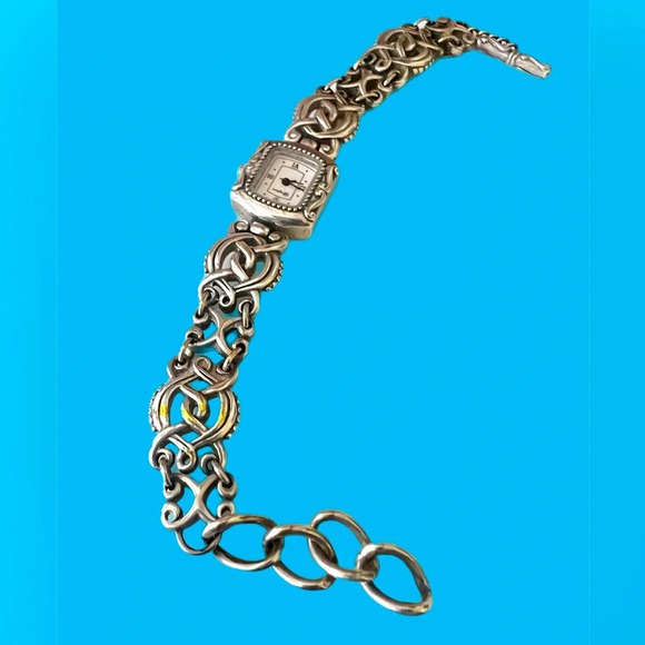 Brighton Rosarita watch.  New battery silver plated.  Beautiful square face. - Picture 1 of 7